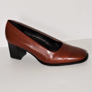 Rockport Cognac Brown Block Heels